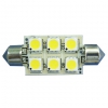 LED BUISLAMP 41MM 8-30V 6LEDS 1,3W WW